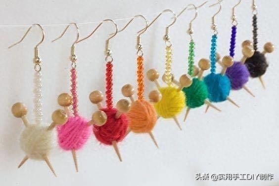 「针织作品」可爱精致的毛线团小饰品