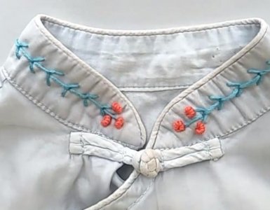 ​针线活妙招-学习简单的手工刺绣，来给衣服缝制时尚好看的小花边