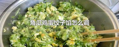 ​角瓜鸡蛋饺子馅怎么调