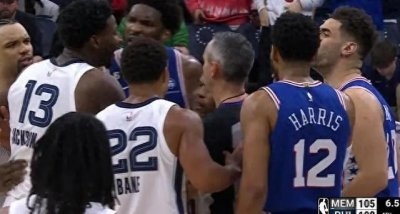 ​费城76人胜灰熊，双方爆发大规模冲突