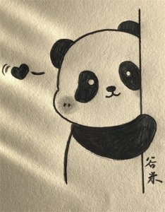 ​有手就能画！简单画可爱熊猫教程