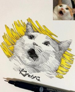 ​黑白 | 把搞怪表情包画成线条画，这波创意太可了吧