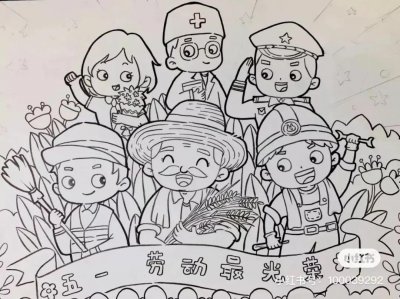 ​劳动最光荣，精美57款“劳动节主题”范画，孩子作业再也不犯愁